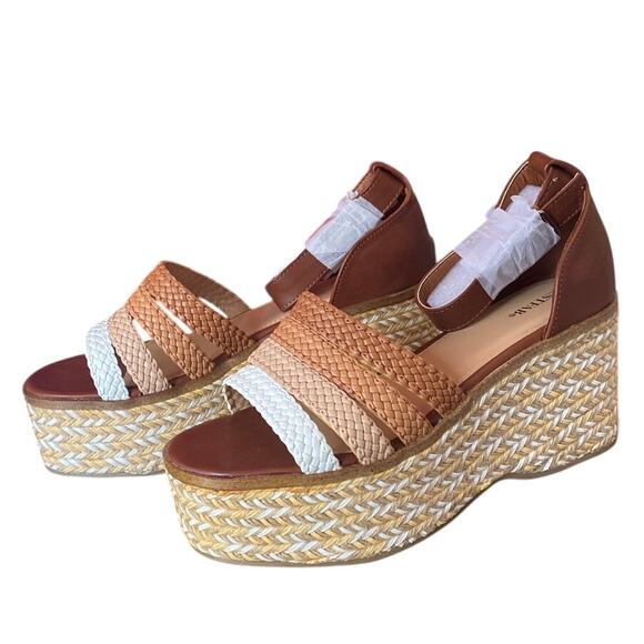 Retro Vibes Espadrille Platform Sandals Womens 9 Wedge Heel Open Toe Ladies NEW - Picture 1 of 10